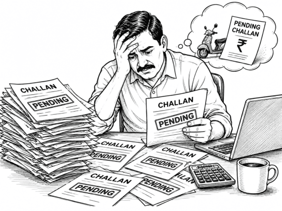 Vehicle challan assistance through WhatsApp
